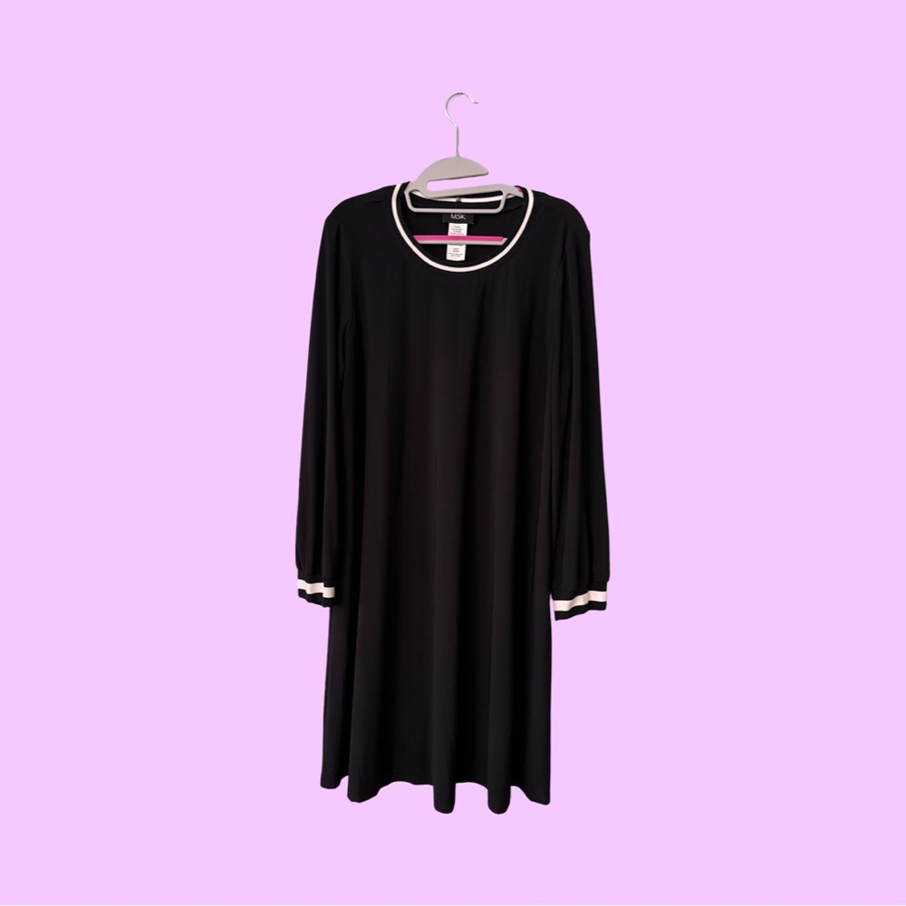 MSK Black Dress with White Accents